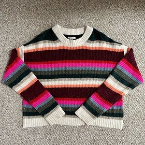 American Eagle multicolored striped cropped sweater